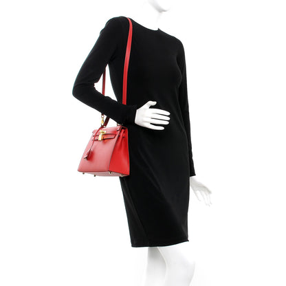 Hermes Epsom Kelly Sellier 25 Rouge Casaque 3 of 31