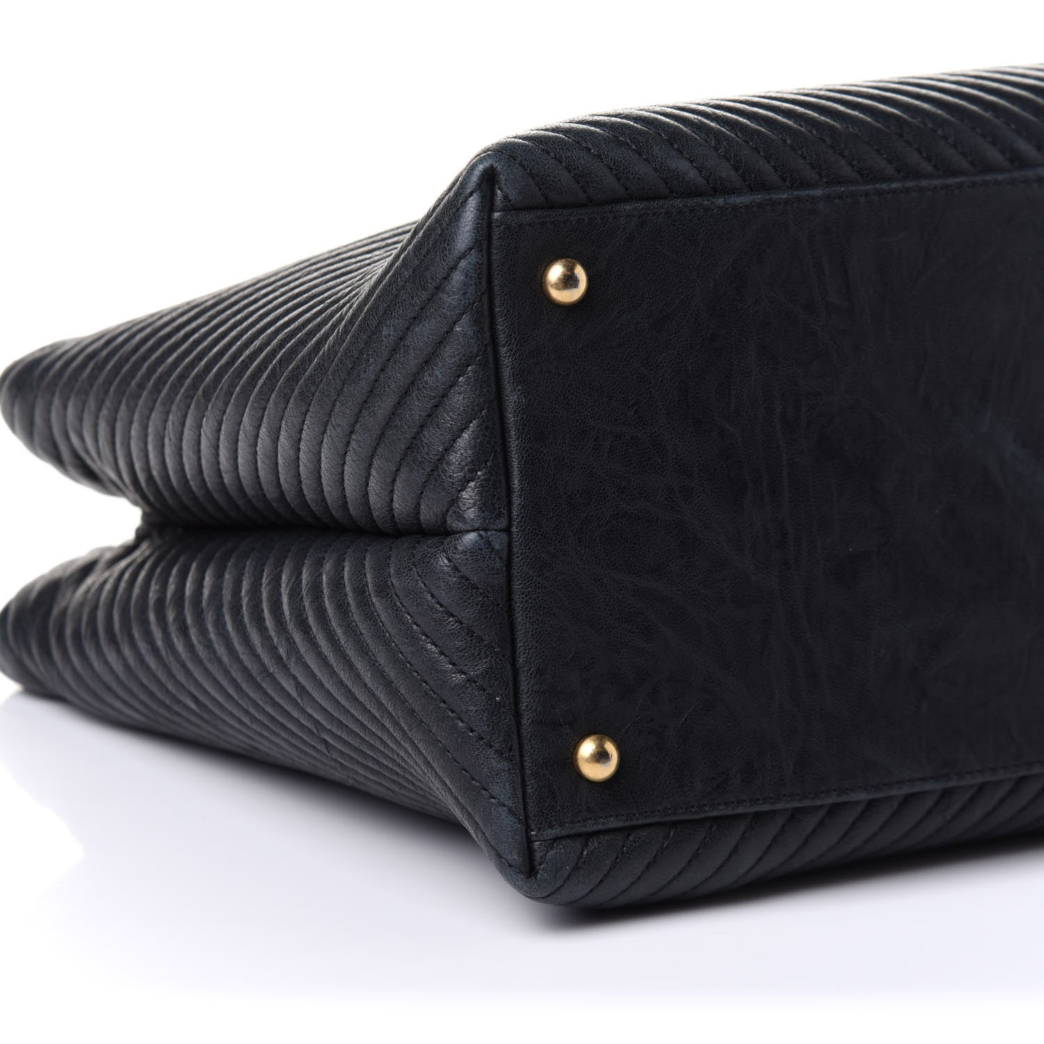 Chanel Wrinkled Lambskin Chevron Quilted Large Surpique Tote Black 8 of 9