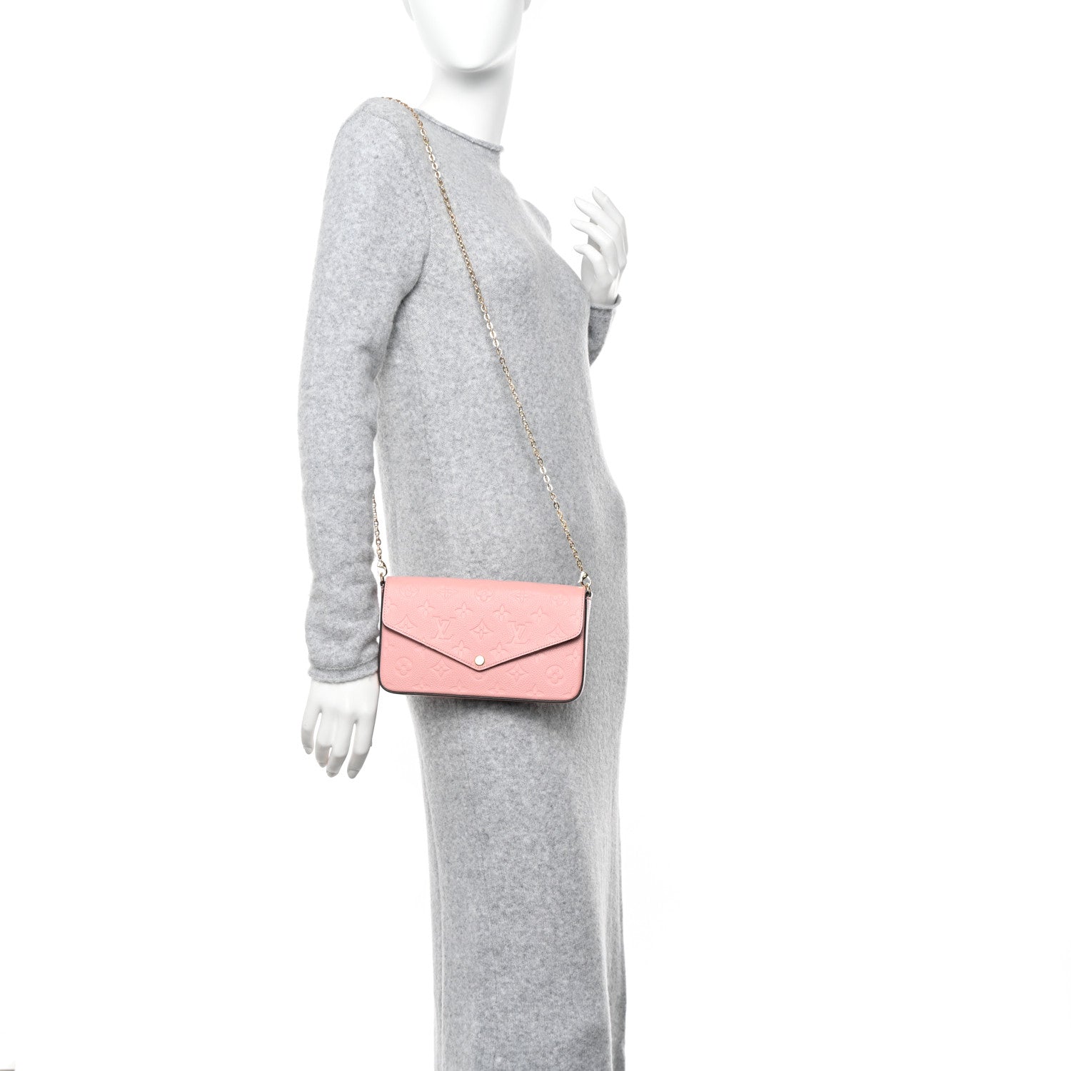 Louis Vuitton Empreinte Pochette Felicie Chain Wallet Rose Poudre 2 of 12