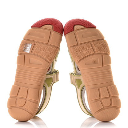 Gucci Mesh Fabric Tinsel Sport Sandals 36 Beige Red 6 of 6