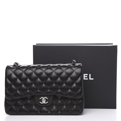 Chanel Lambskin Quilted Jumbo Double Flap Black 12 of 12