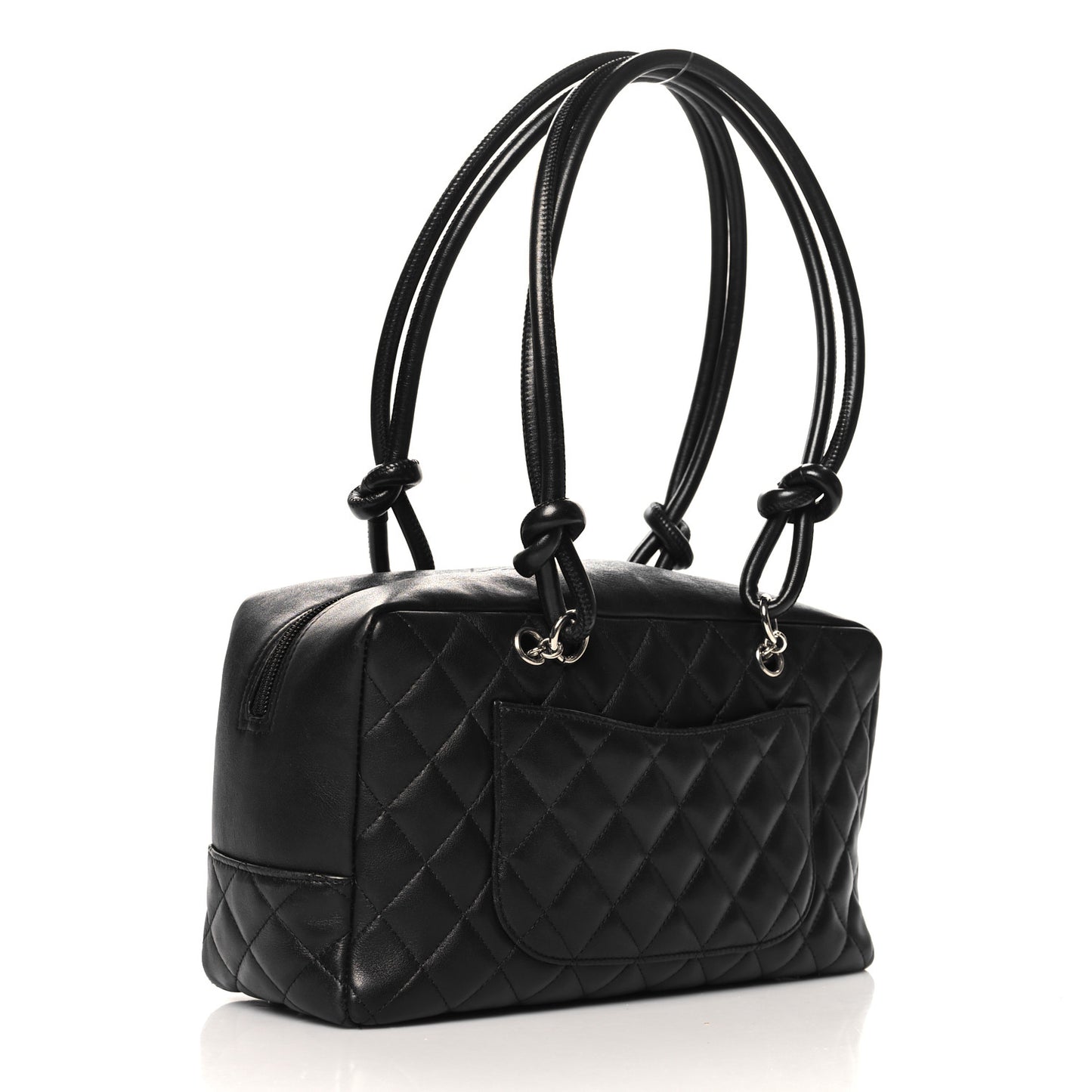 Calfskin Quilted Large Cambon Bowler Black