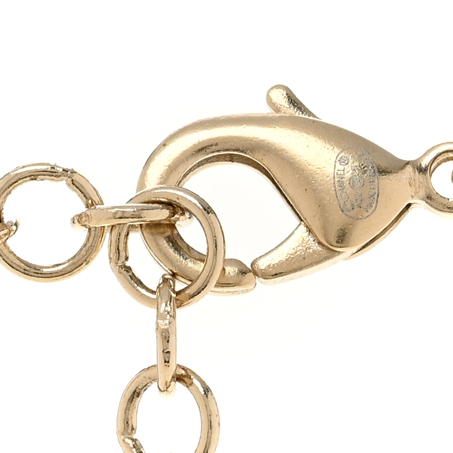 Chanel Pearl Lambskin CC Chain Bow Choker Gold Black White 6 of 7