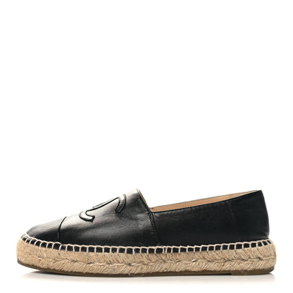 Chanel Lambskin CC Espadrilles 38 Black 1 of 9