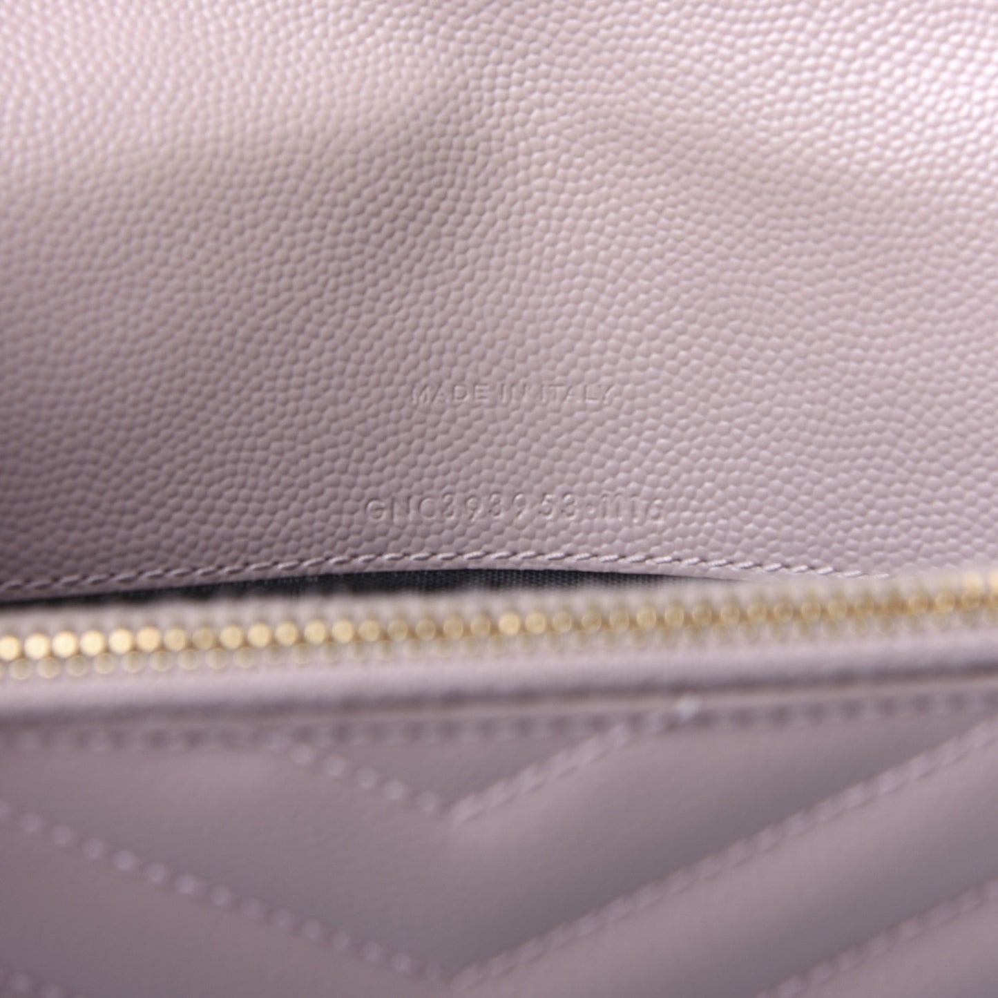 Grain De Poudre Matelasse Chevron Monogram Envelope Chain Wallet Pale Pink