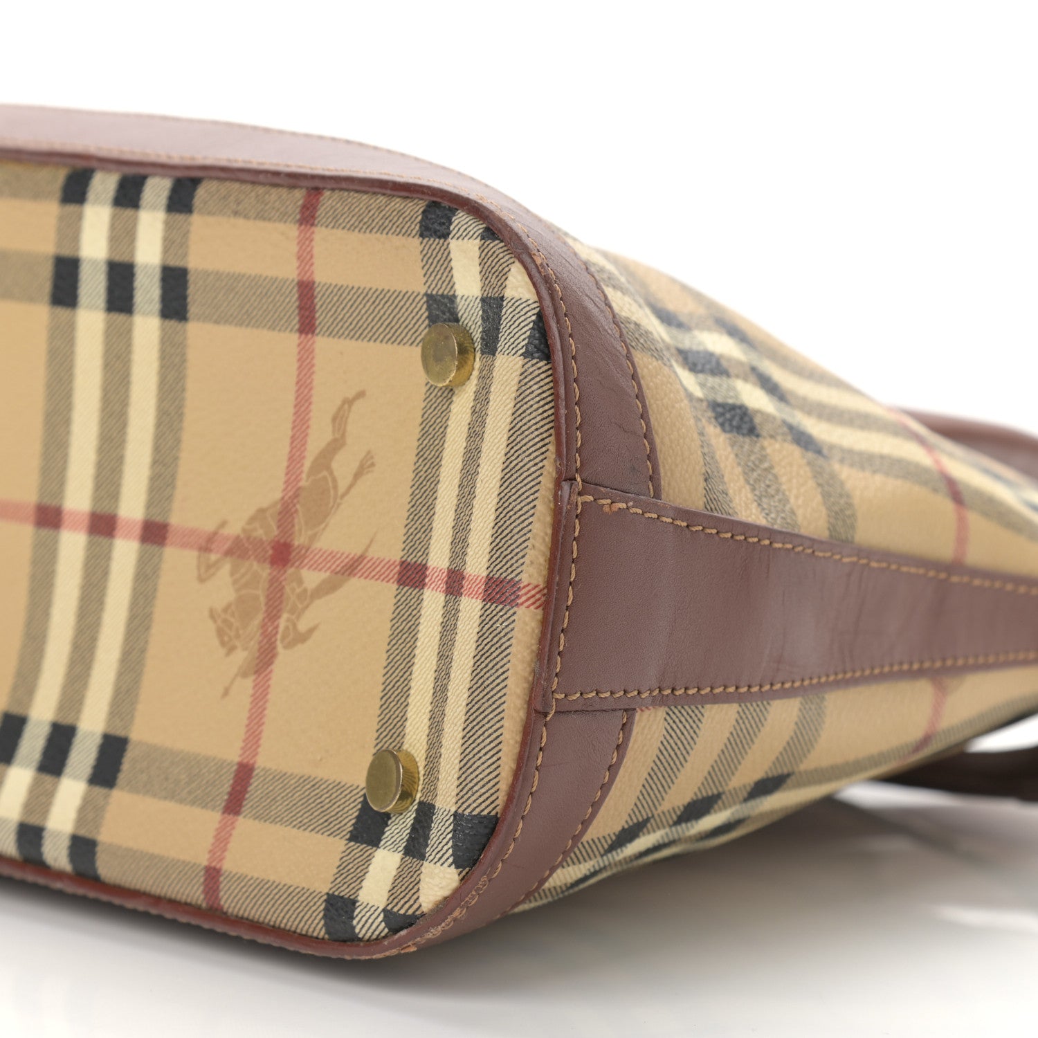 Burberry Haymarket Check Top Handle Crossbody Brown 10 of 12