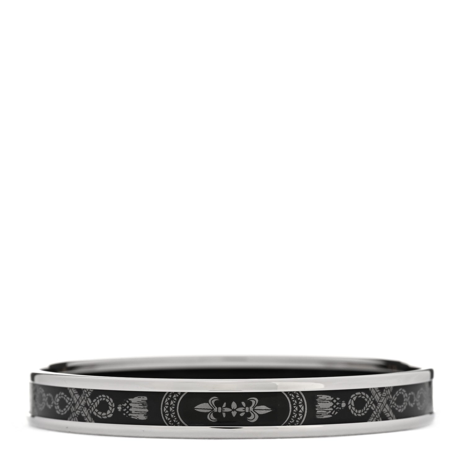 Hermes Enamel Printed Narrow Grand Apparat Bracelet Black 3 of 6