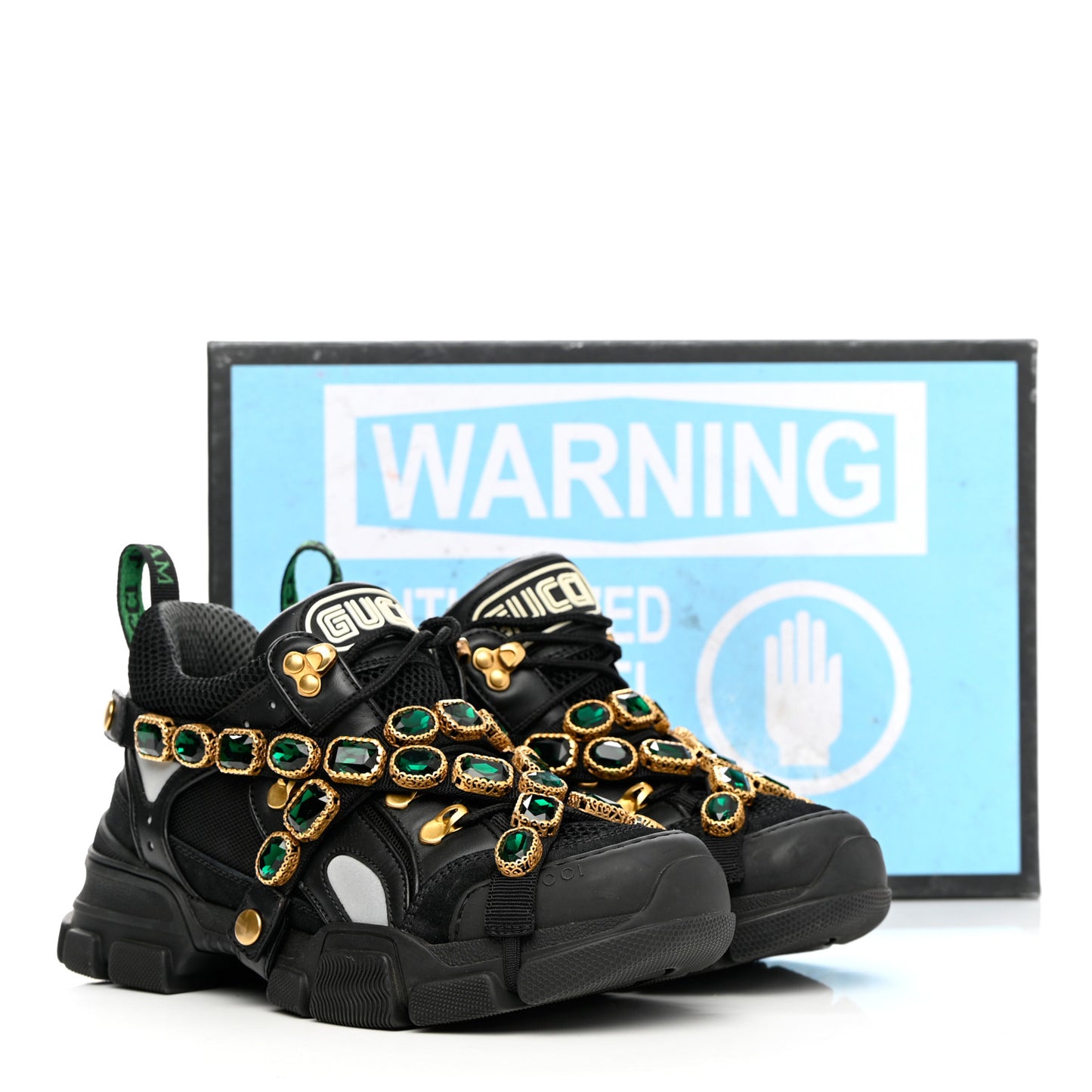 X SEGA Mesh Suede Calfskin Removable Crystals Womens Flashtrek Sneakers 38 Black Silver