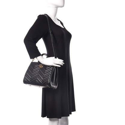 Gucci Calfskin Matelasse Small GG Marmont Tote Black 2 of 6