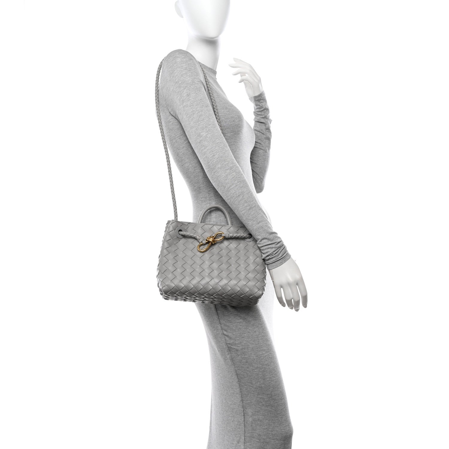 Bottega Veneta Nappa Intrecciato Small Andiamo Shoulder Bag Sterling 2 of 10