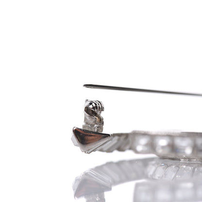 Chanel Baguette Crystal CC Brooch Silver 5 of 7