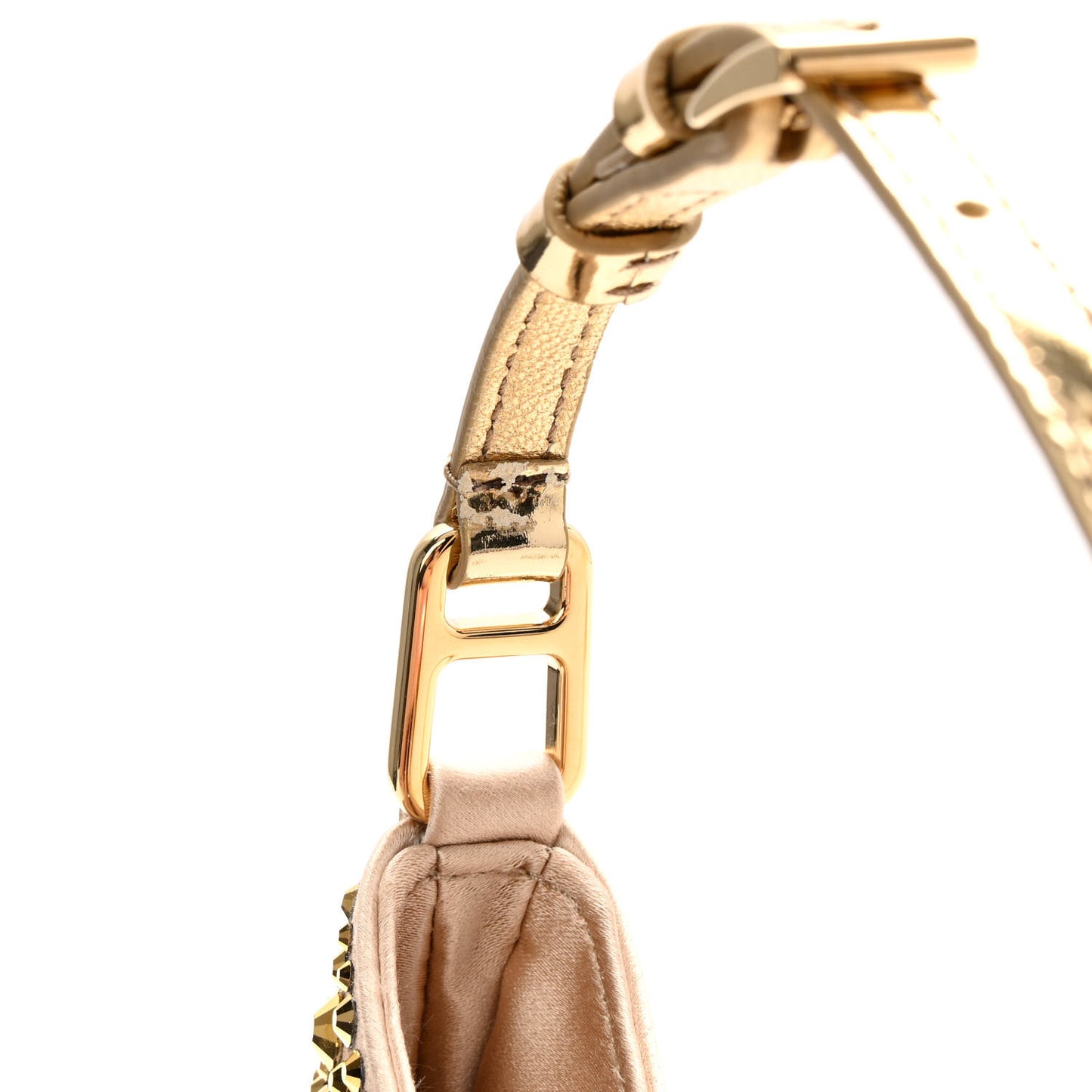 Satin Crystal Cleo Adjustable Strap Shoulder Bag Platino