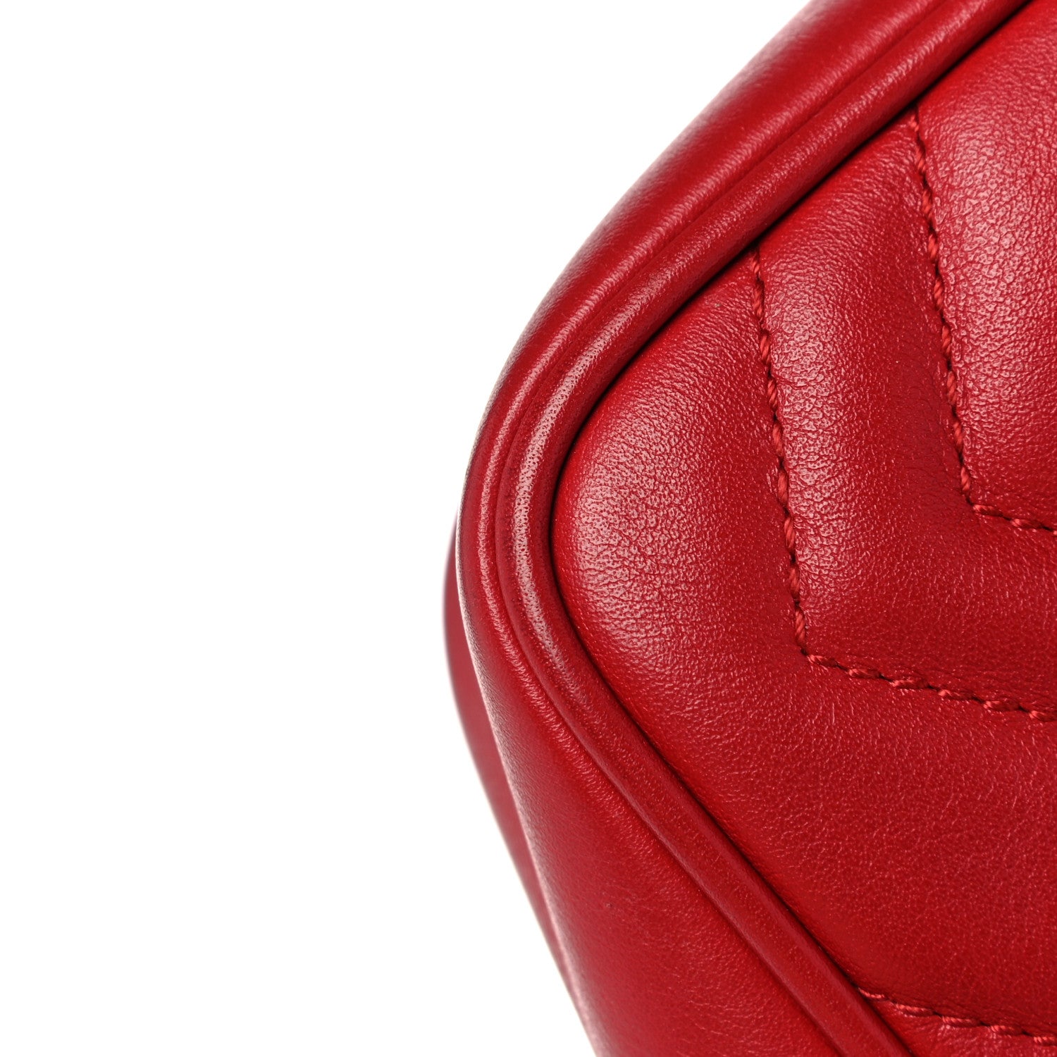 Gucci Calfskin Matelasse Super Mini GG Marmont Shoulder Bag Hibiscus Red 10 of 18