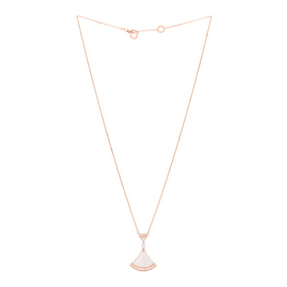 Bulgari 18K Rose Gold Diamond Large Mother of Pearl Divas' Dream Pendant Necklace 3 of 5