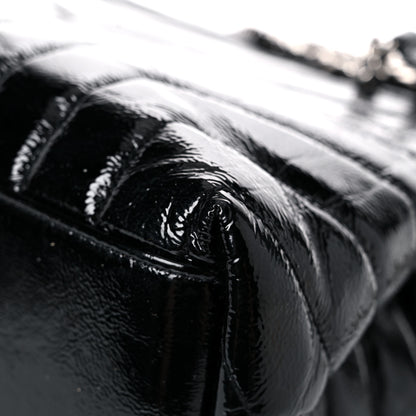Saint Laurent Patent Y Quilted Monogram Medium Loulou Chain Satchel Black 16 of 17