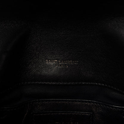 Saint Laurent Sheepskin Matelasse Chevron Monogram Medium College Bag Black 11 of 13