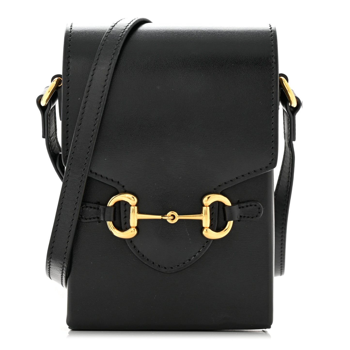 Boarded Plutone Calfskin Mini Horsebit 1955 Crossbody Bag Black