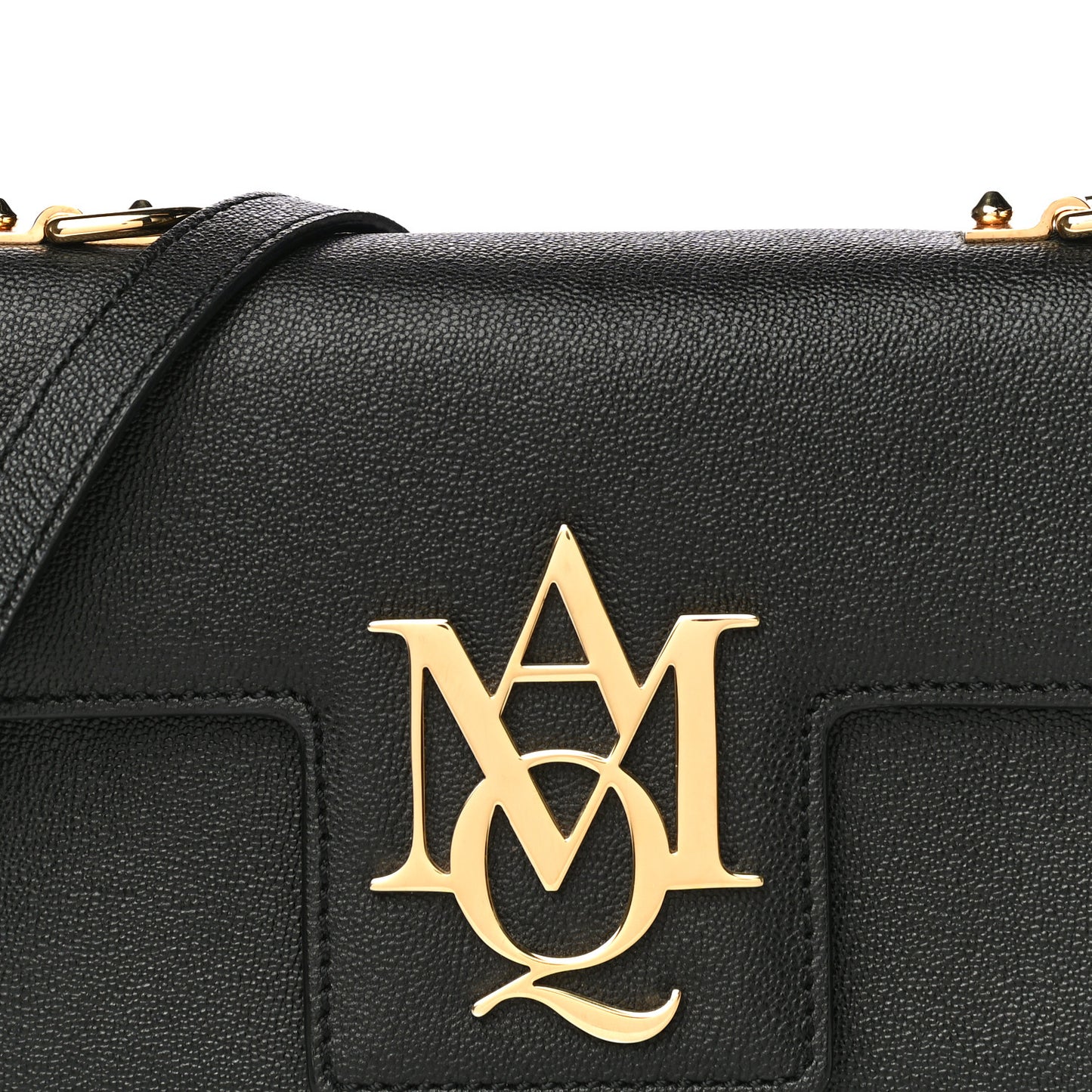 Grained Calfskin Small Insignia Flap Black