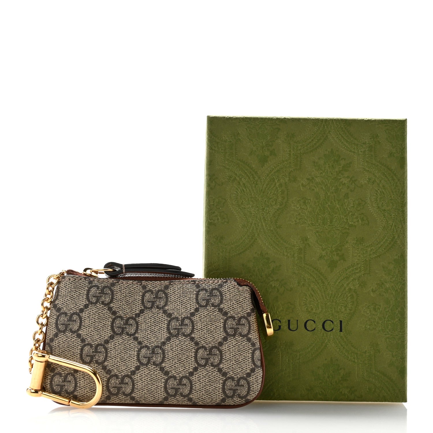 Gucci GG Supreme Monogram Key Case Beige Ebony Cuir 8 of 8
