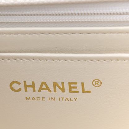 Chanel Caviar Quilted Small Handy CC Flap White 10 of 19
