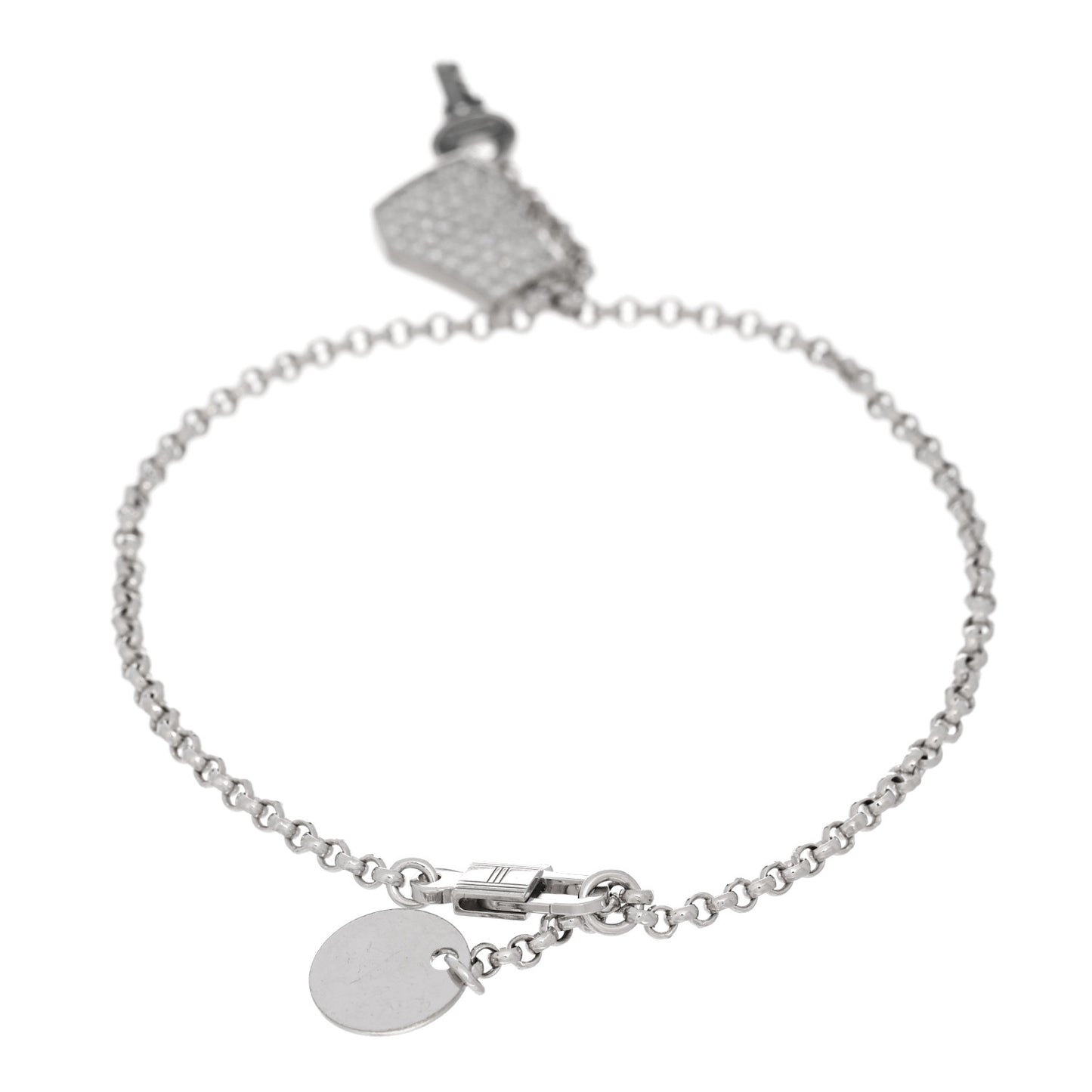 18K White Gold Diamond PM Kelly Clochette Bracelet SH