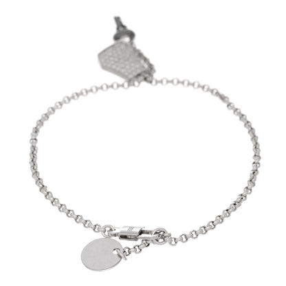 Hermes 18K White Gold Diamond PM Kelly Clochette Bracelet SH 2 of 3