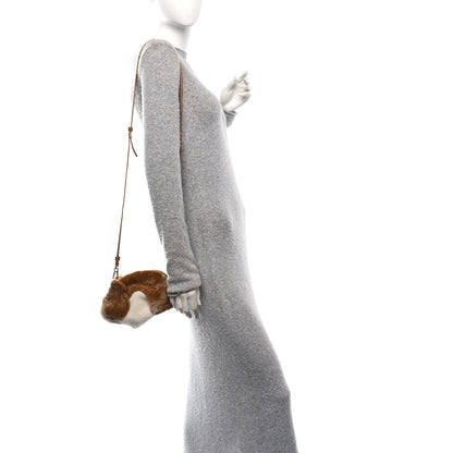 Loewe X SUNA FUJITA Shearling Hamster Crossbody Bag Natural 2 of 10