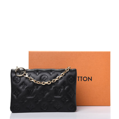 Louis Vuitton Lambskin Embossed Monogram Pochette Coussin Black 9 of 9