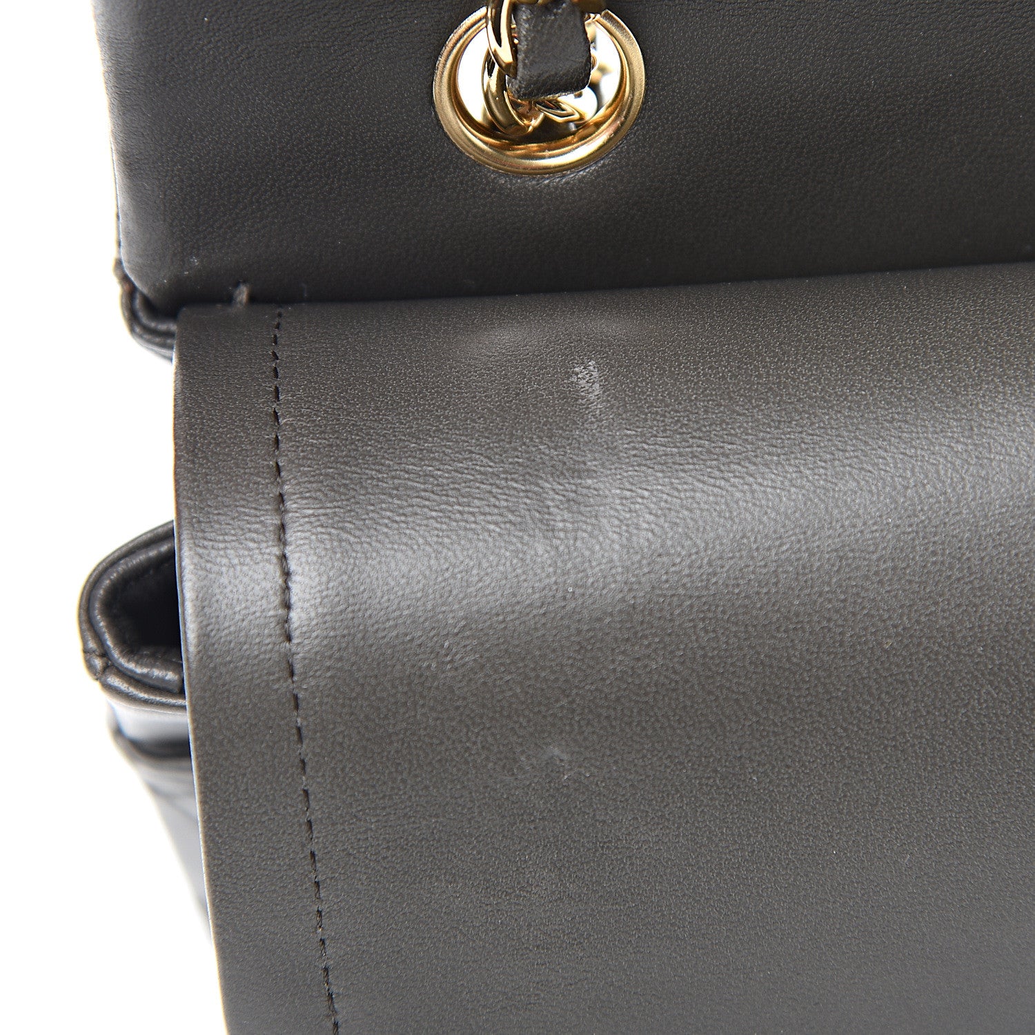 Chanel Lambskin Quilted Medium Double Flap Dark Grey 7 of 12