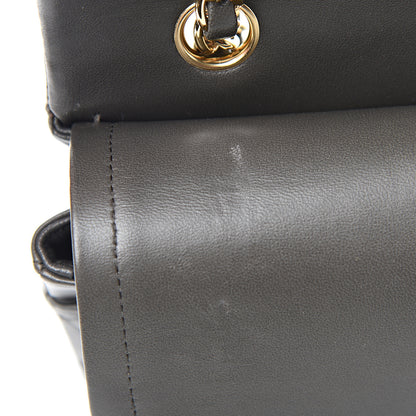 Chanel Lambskin Quilted Medium Double Flap Dark Grey 7 of 12