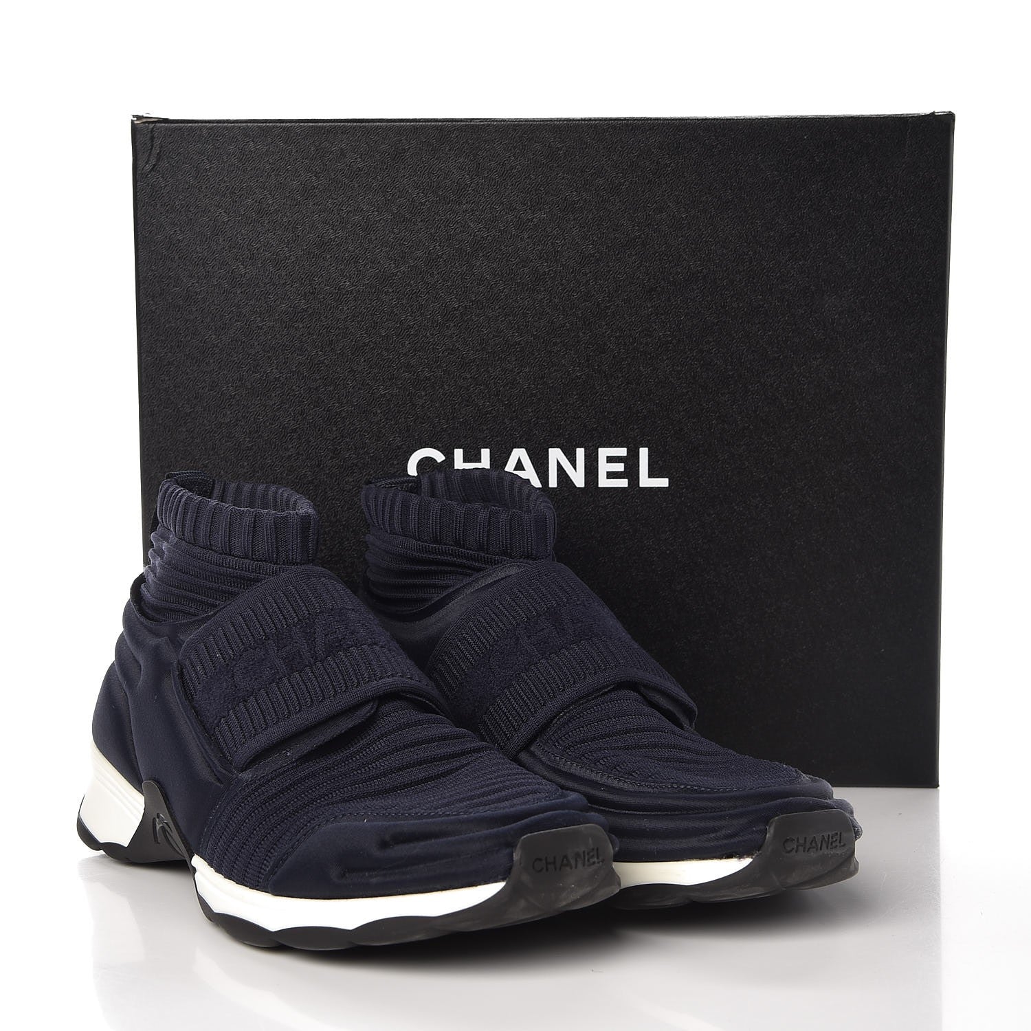 Chanel Stretch Fabric CC Sneakers 36.5 Blue 17 of 17
