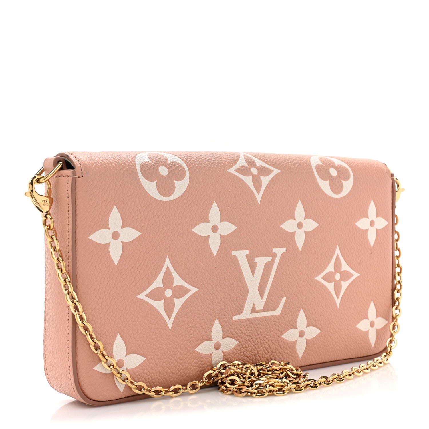 Louis Vuitton Empreinte Monogram Giant Felicie Pochette Chain Wallet Rose Trianon Creme 4 of 14
