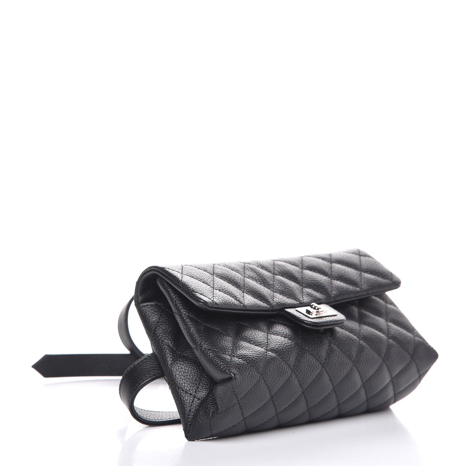 Chanel Grained Calfskin Quilted 2.55 Reissue Flap Belt Bag Clutch Black 4 of 7