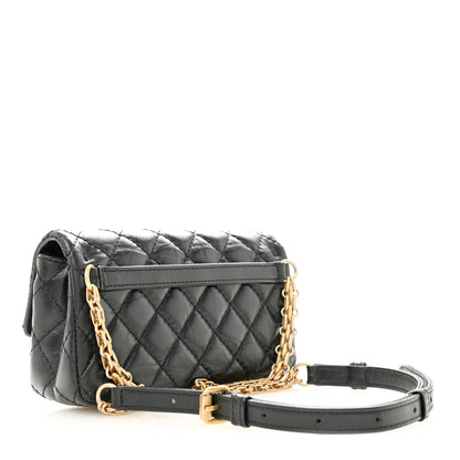 Chanel Aged Calfskin Quilted 2.55 Reissue Chain Waist Bag Black 3 of 13