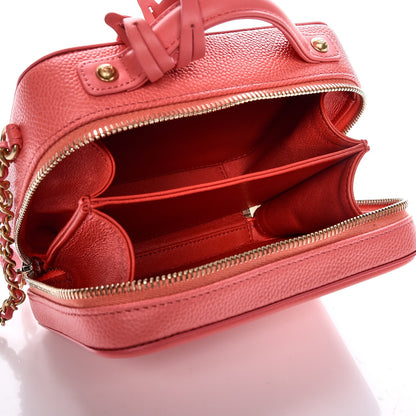 Chanel Caviar Quilted Small CC Filigree Vanity Case Coral 6 of 9