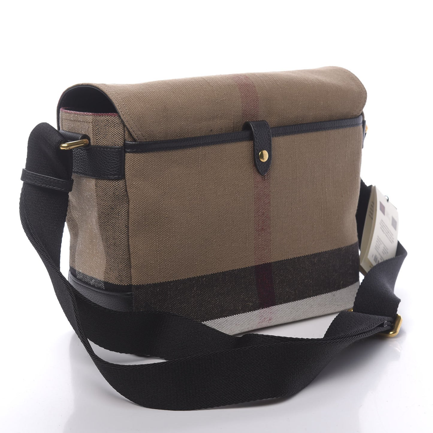 Canvas Mega Check Small Baildon Messenger Bag Black