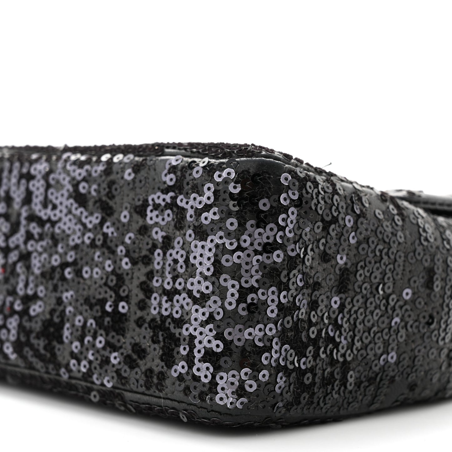 Sequin Lambskin Medium Moonlight on Water Flap Black