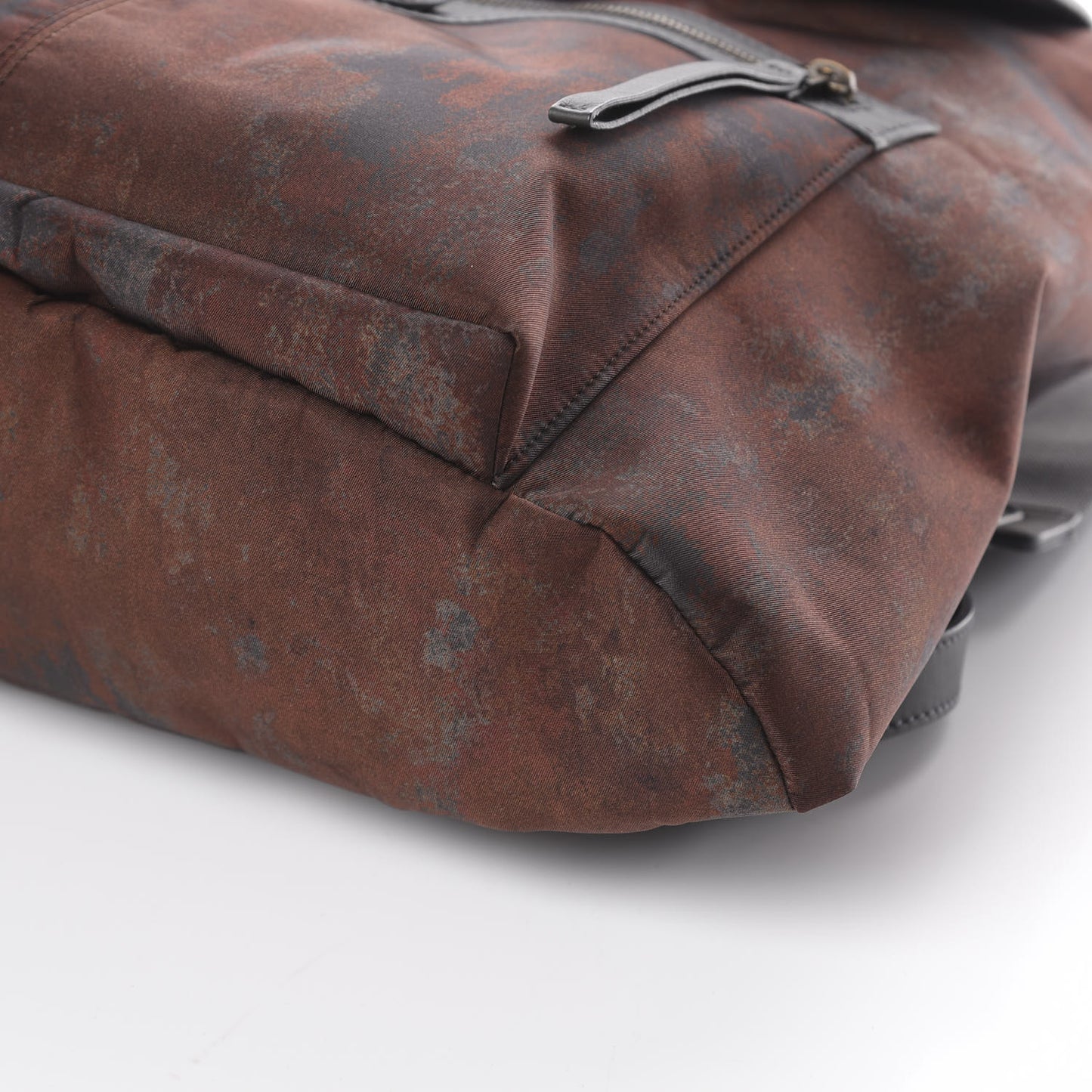 Nylon Calfskin Classic Hardware S Traveler Backpack Brown