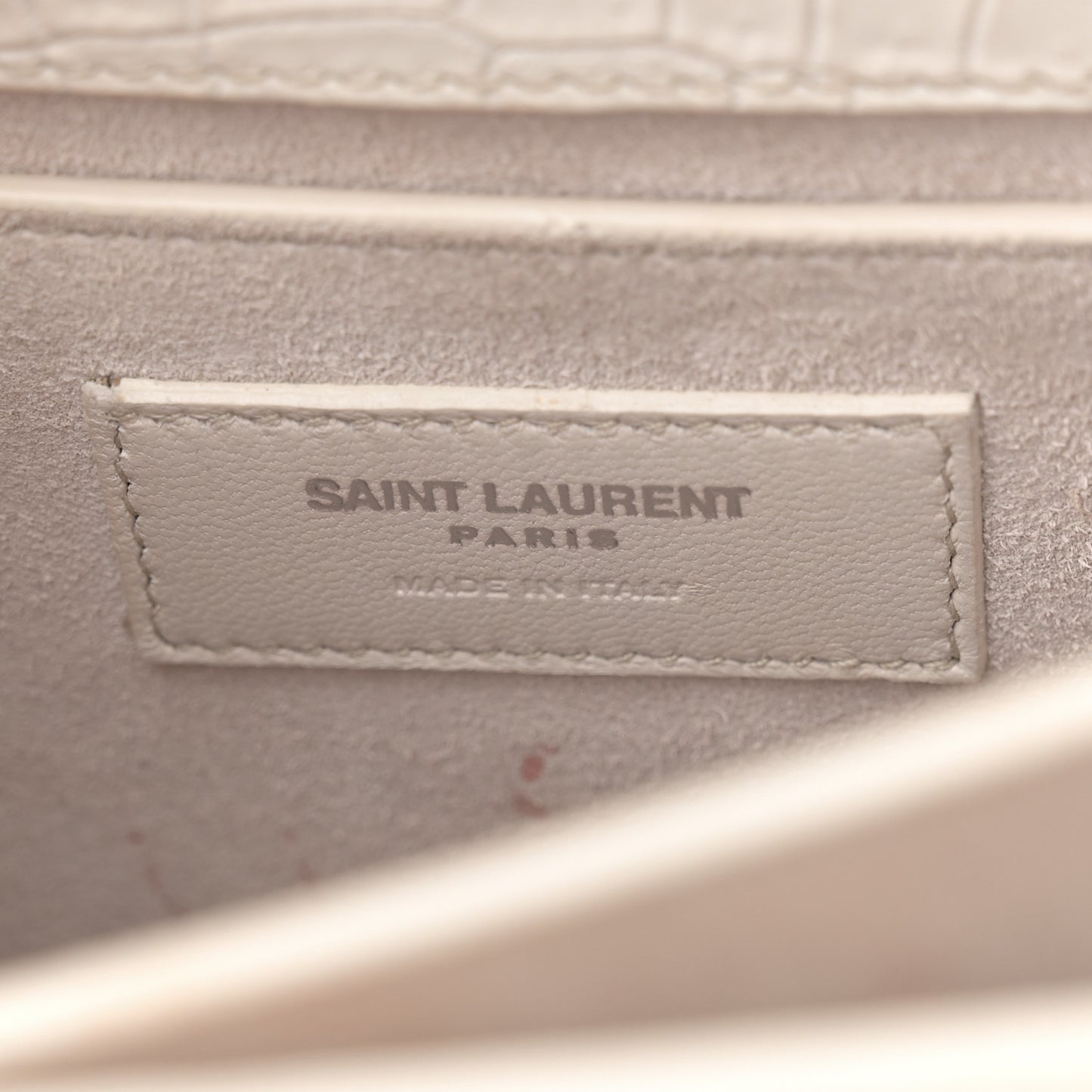 Calfskin Crocodile Embossed Medium Monogram Sunset Blanc Vintage