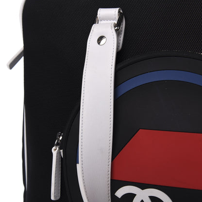 Chanel Canvas Rubber Airlines Large Zip Shopping Tote Black White Red 14 of 15