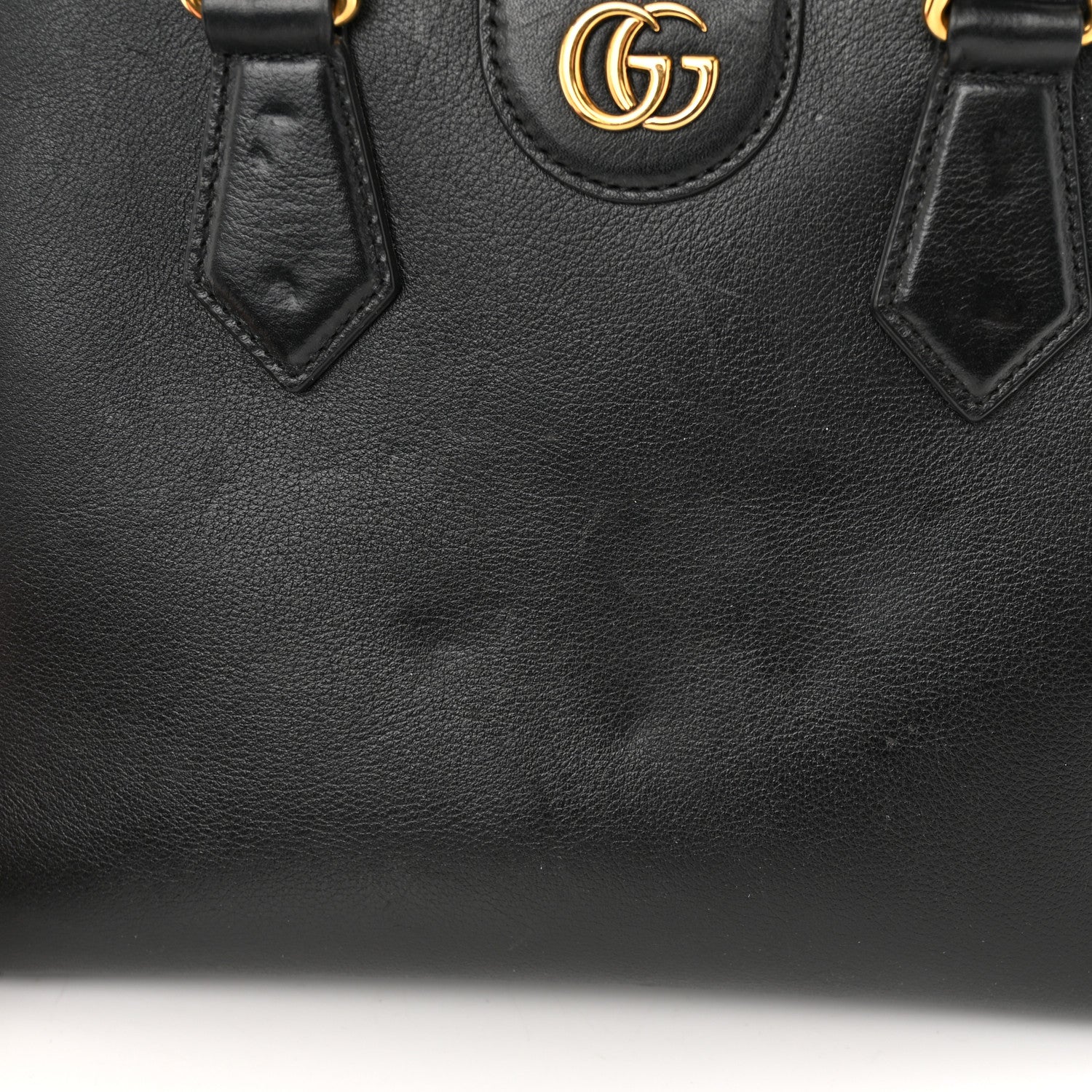 Gucci Calfskin Small Diana Tote Bag Black Yellow Fluo 13 of 16