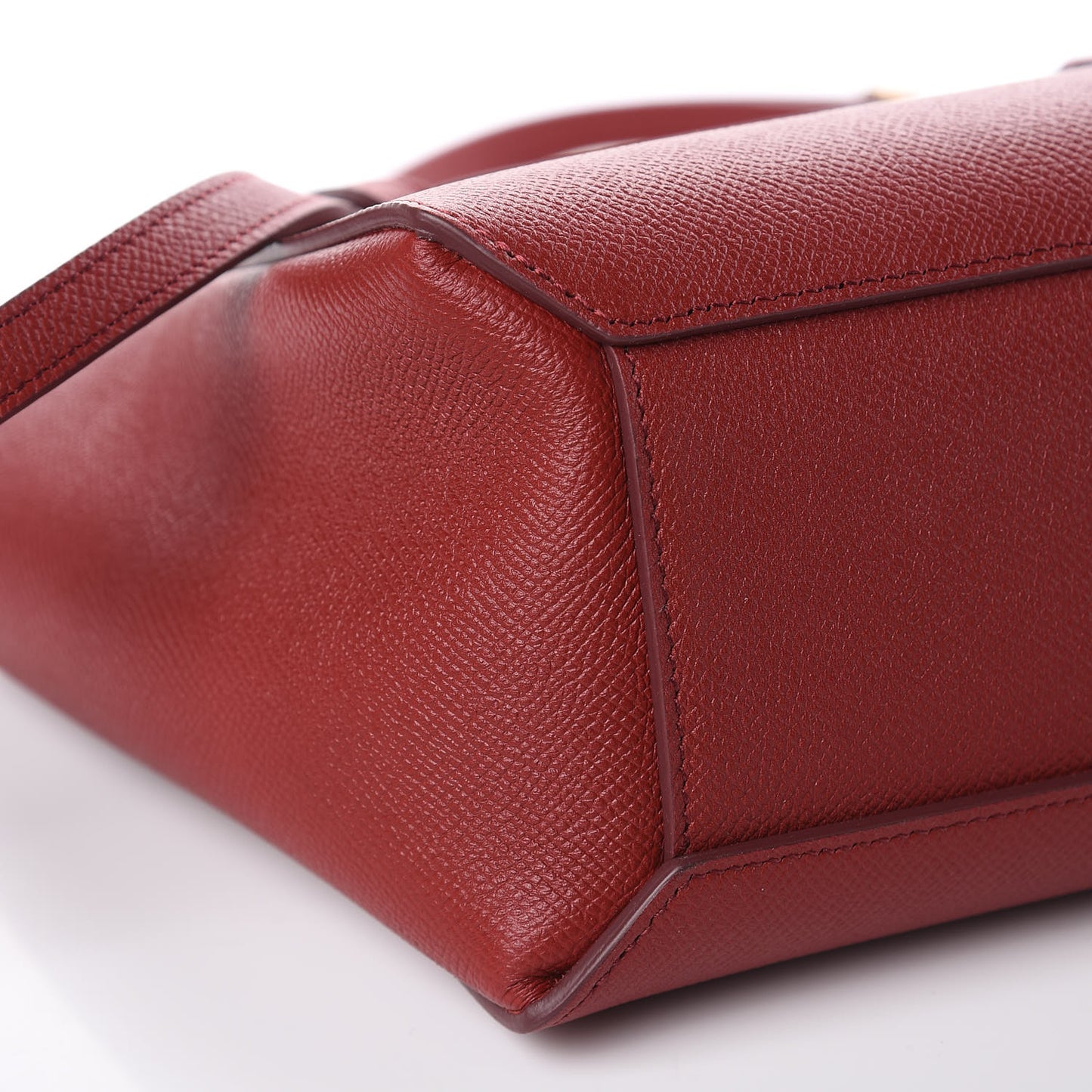 Grained Calfskin Nano Belt Bag Ruby