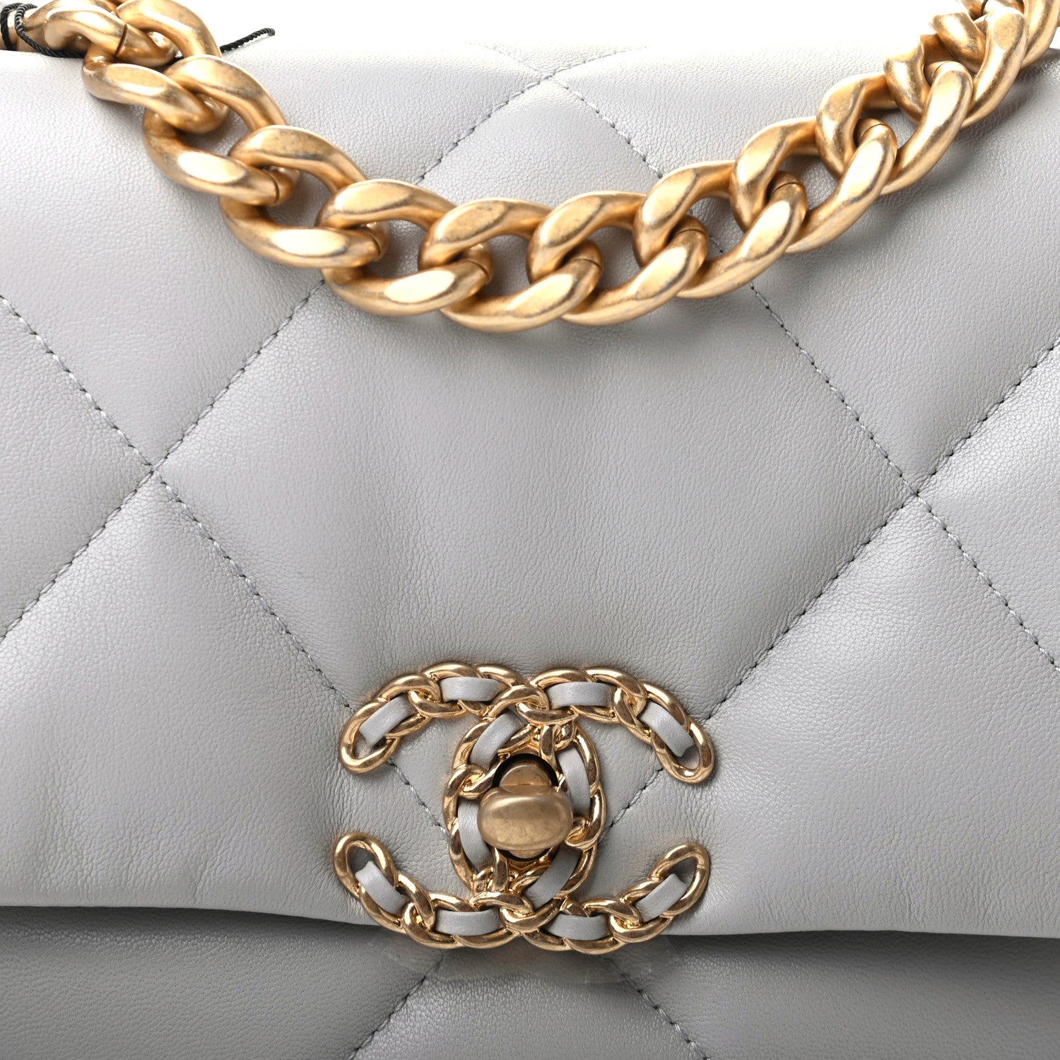 Chanel Lambskin Quilted Medium Chanel 19 Flap Grey 8 of 10