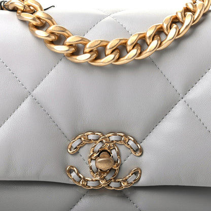 Chanel Lambskin Quilted Medium Chanel 19 Flap Grey 8 of 10
