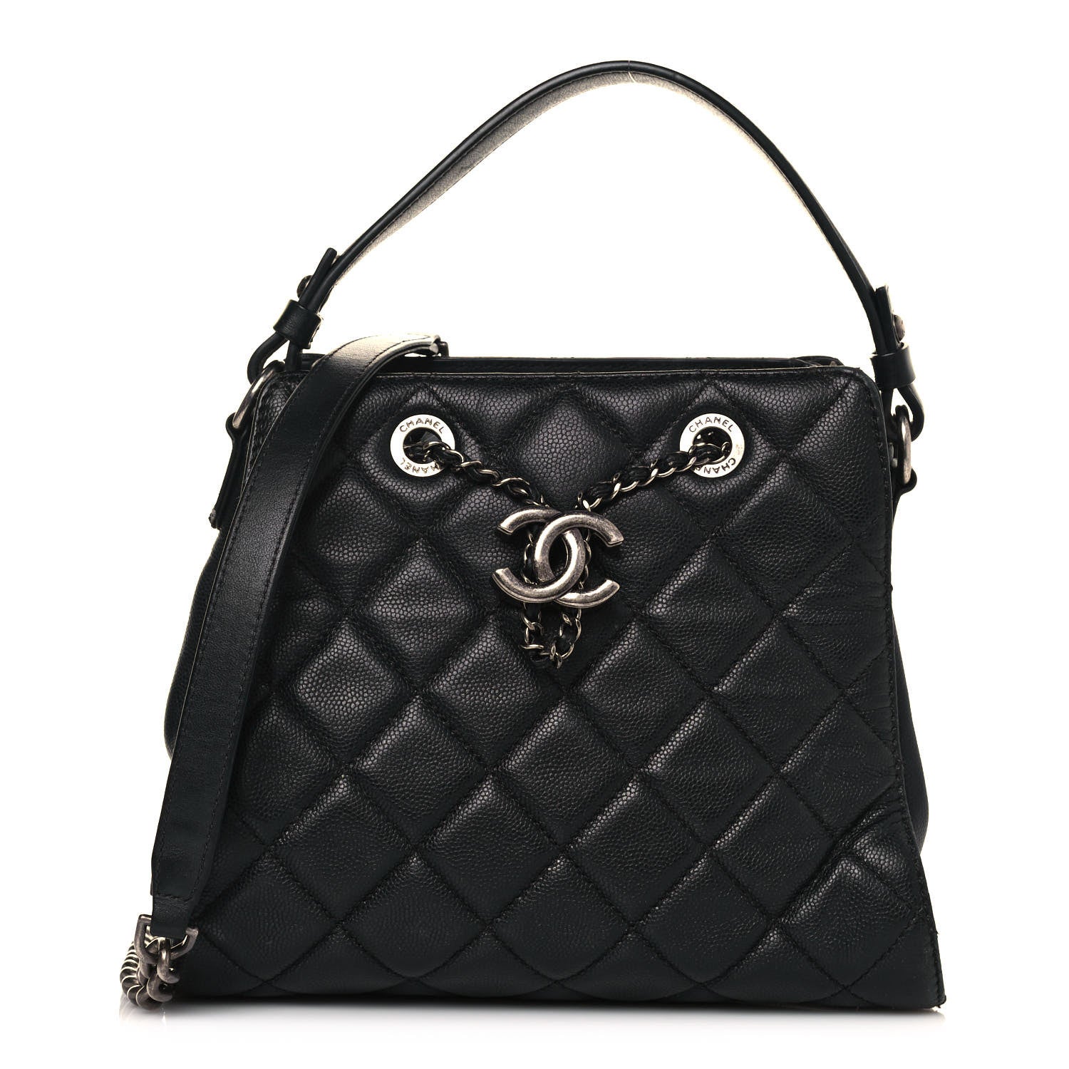Chanel Caviar Quilted Small CC Bucket Bag Black 1 of 14