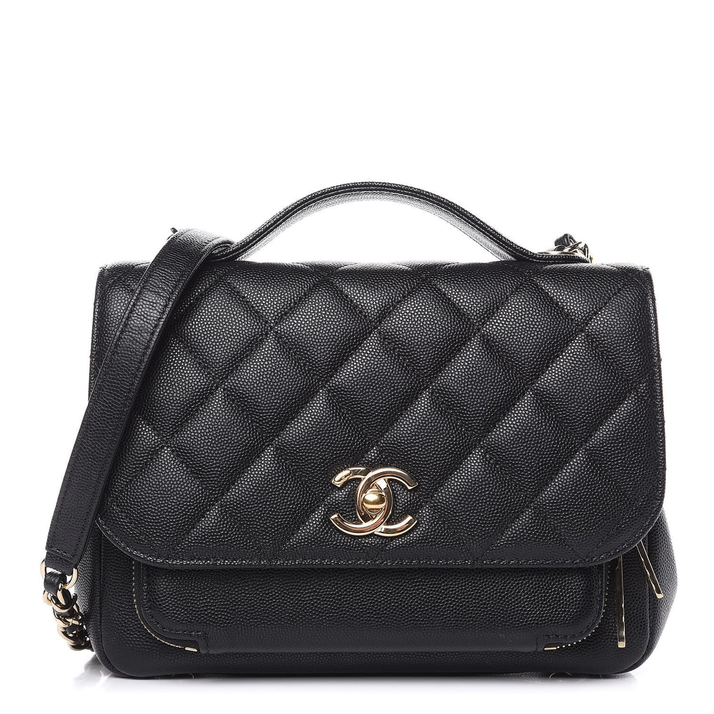 Caviar Quilted Medium Business Affinity Flap Black