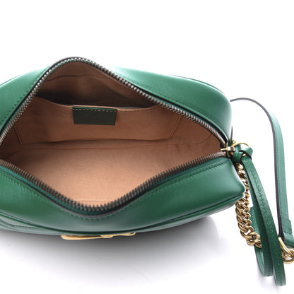 Gucci Calfskin Matelasse Small GG Marmont Chain Shoulder Bag Emerald Green 4 of 11