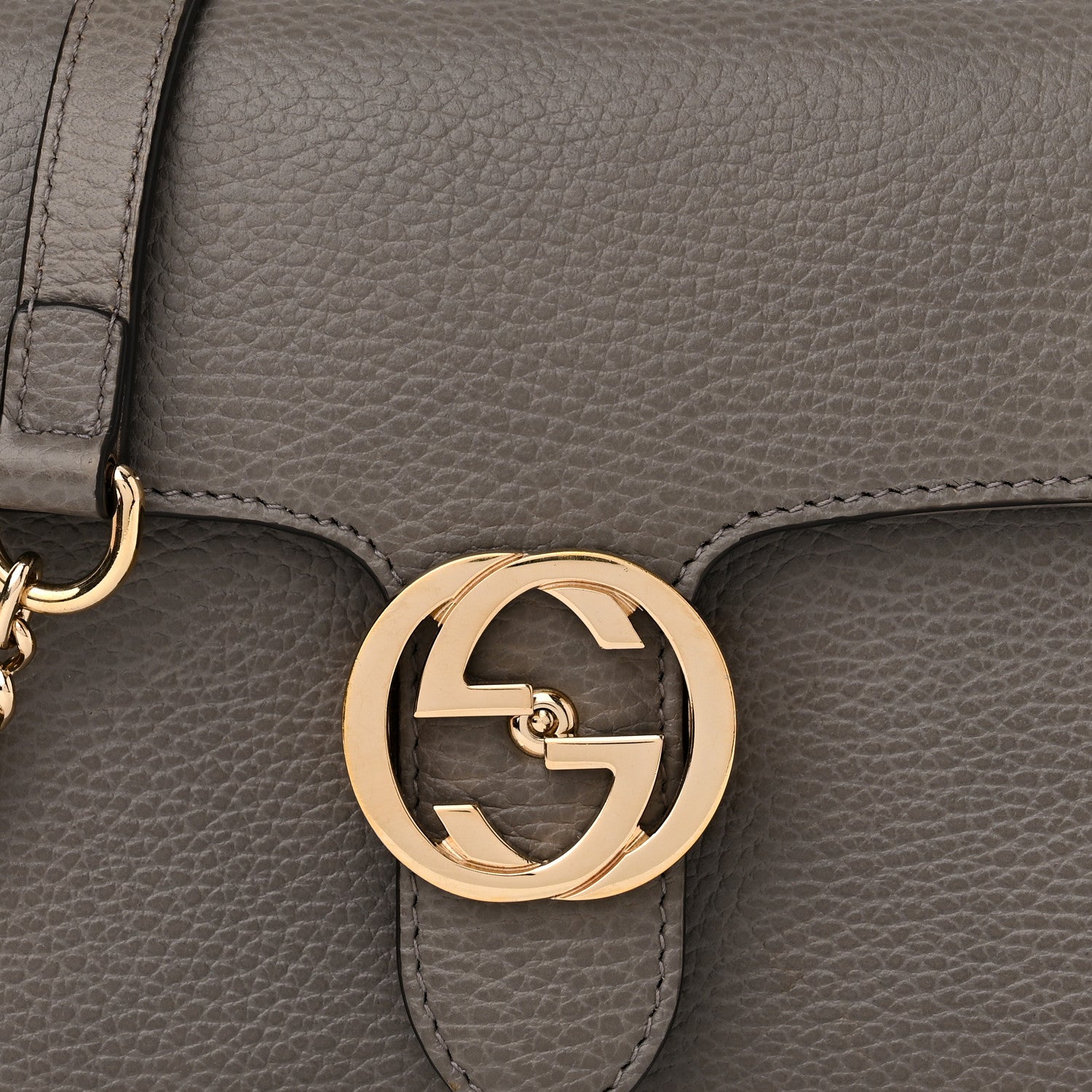 Gucci Dollar Calfskin Small Interlocking G Shoulder Bag Loess 9 of 11