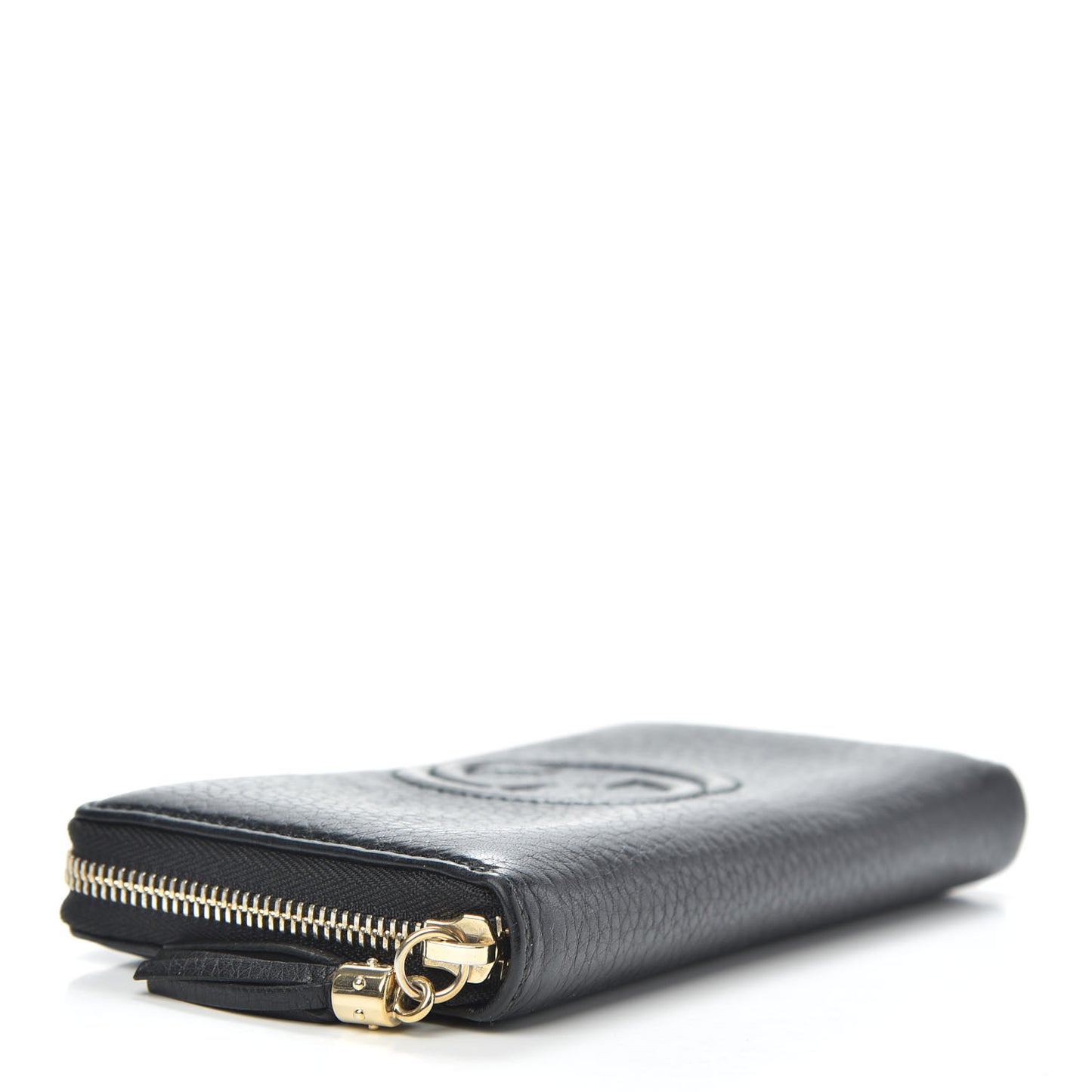 Pebbled Calfskin Soho Zip Around Wallet Black