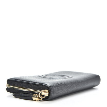Gucci Pebbled Calfskin Soho Zip Around Wallet Black 3 of 9